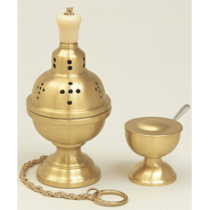 Censer and Boat- S/Brass, B/Brass, or Gold SKU K-101