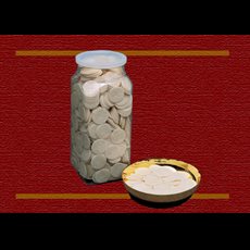 1-1/8" White Hosts in Plastic Container SKU 16.1119